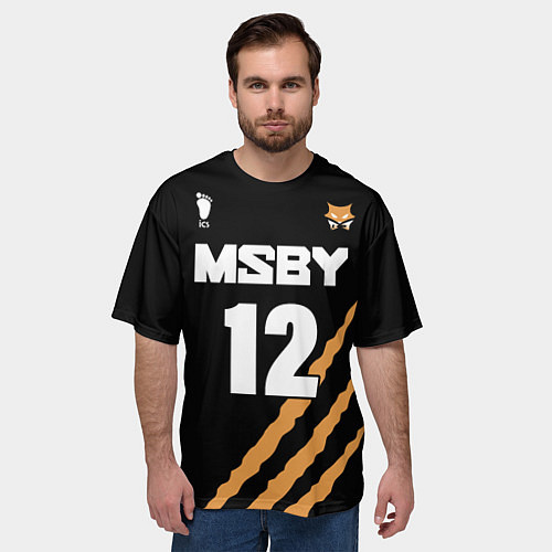 Мужская футболка оверсайз 12 MSBY BLACK JACKALS / 3D-принт – фото 3