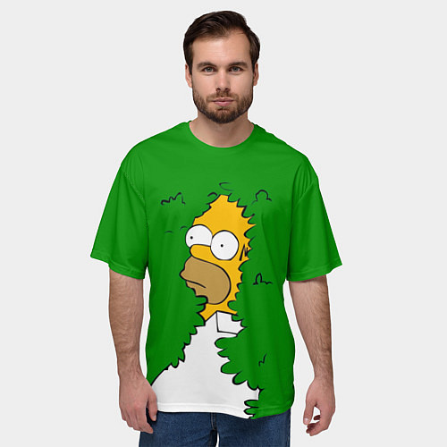 Мужская футболка оверсайз Мем с Гомером / 3D-принт – фото 3