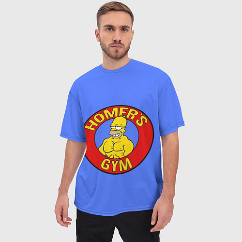 Мужская футболка оверсайз Спортзал Гомера / 3D-принт – фото 3