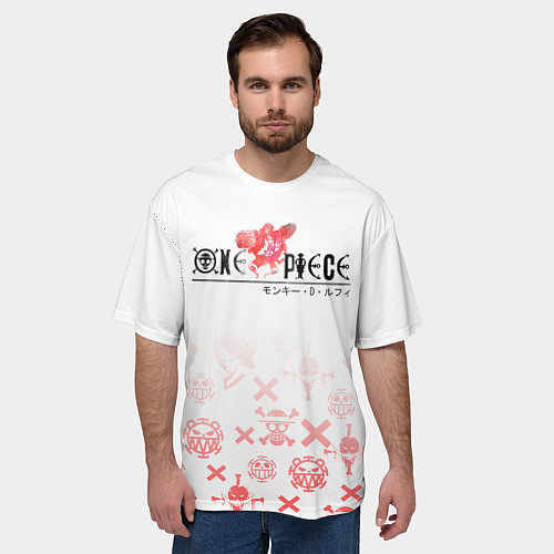 Мужская футболка оверсайз One Piece резиновый Луффи / 3D-принт – фото 3