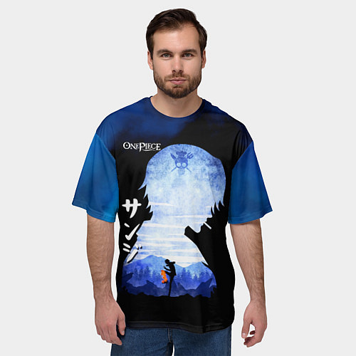 Мужская футболка оверсайз Винсмок Санджи One Piece / 3D-принт – фото 3