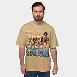 Футболка оверсайз мужская Пираты Соломенной Шляпы One Piece, цвет: 3D-принт — фото 2