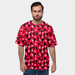 Футболка оверсайз мужская Белый Каратист против Черного, цвет: 3D-принт — фото 2