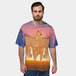 Футболка оверсайз мужская Мем собака качок DOGE, цвет: 3D-принт — фото 2