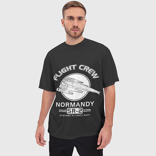 Мужская футболка оверсайз Нормандия / 3D-принт – фото 3