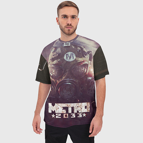 Мужская футболка оверсайз MERTO 2033 ПРОТИВОГАЗ / 3D-принт – фото 3