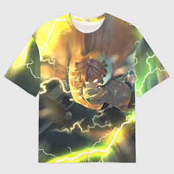 Футболка оверсайз мужская ZENITSU ЗЕНИТСУ ЛОГО спина, цвет: 3D-принт