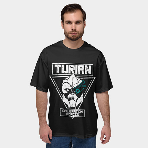 Мужская футболка оверсайз Турианец / 3D-принт – фото 3
