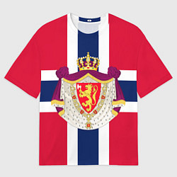 Футболка оверсайз мужская Норвегия Флаг и герб Норвегии, цвет: 3D-принт