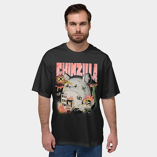 Мужская футболка оверсайз Шинзилла / 3D-принт – фото 3