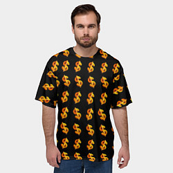 Футболка оверсайз мужская Доллар золотой, цвет: 3D-принт — фото 2