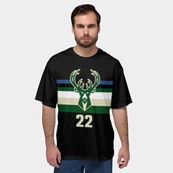 Футболка оверсайз мужская Milwaukee Bucks форма Крис Миддлтон, цвет: 3D-принт — фото 2