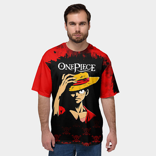 Мужская футболка оверсайз Луффи One Piece Большой куш / 3D-принт – фото 3