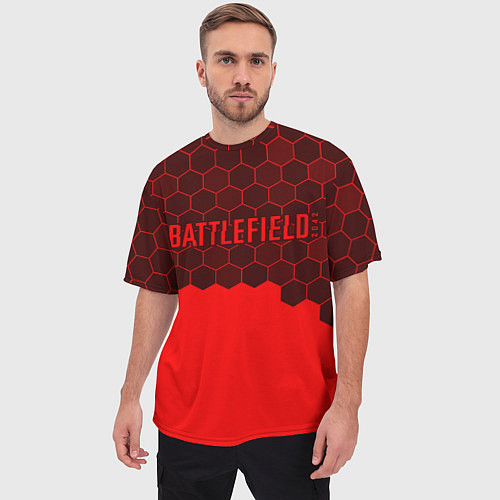 Мужская футболка оверсайз Battlefield 2042 - Hexagon / 3D-принт – фото 3