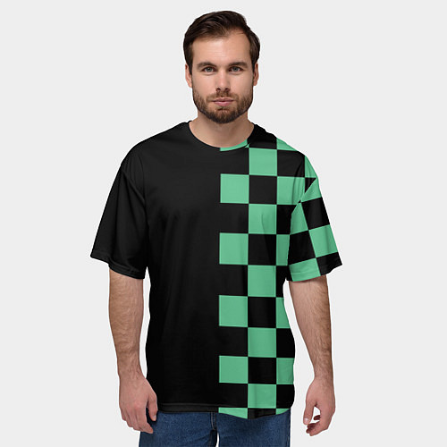 Мужская футболка оверсайз КОСТЮМ TANJIRO KAMADO ТАНДЖИРО / 3D-принт – фото 3