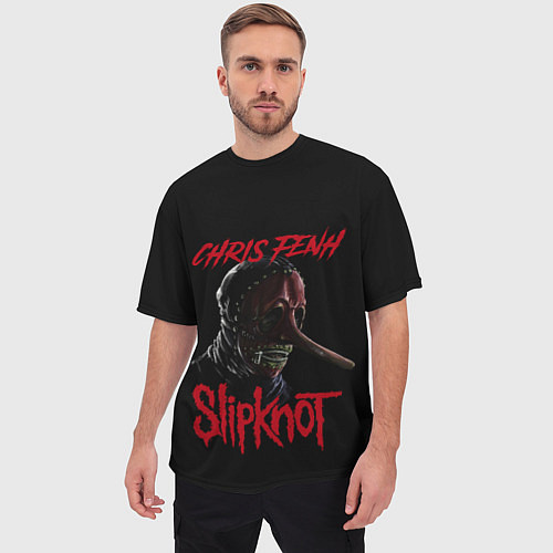 Мужская футболка оверсайз CHRIS FENH SLIPKNOT СЛИПКНОТ Z / 3D-принт – фото 3