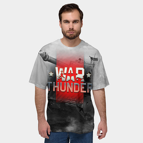 Мужская футболка оверсайз WAR THUNDER ВАР ТАНДЕР / 3D-принт – фото 3