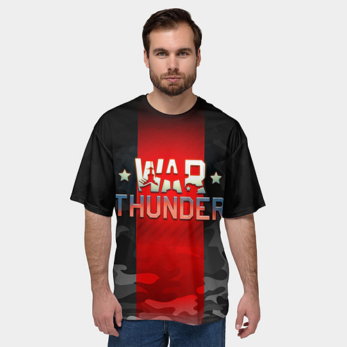 Мужская футболка оверсайз WAR THUNDER ВАР ТАНДЕР / 3D-принт – фото 3