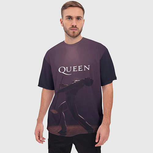 Мужская футболка оверсайз Freddie Mercury Queen Z / 3D-принт – фото 3