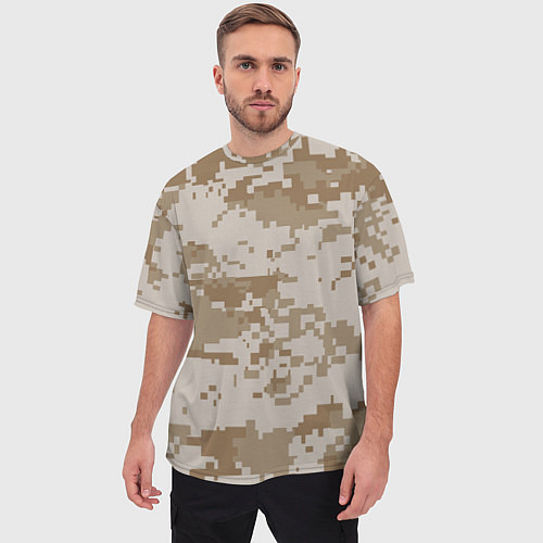 Мужская футболка оверсайз Камуфляжный пиксель / 3D-принт – фото 3