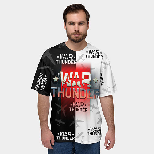 Мужская футболка оверсайз WAR THUNDER ВАР ТАНДЕР / 3D-принт – фото 3