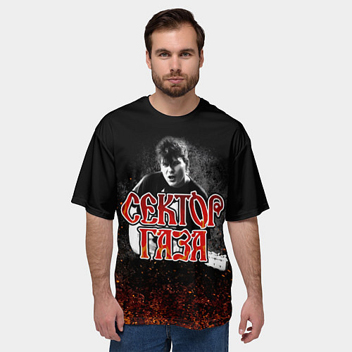 Мужская футболка оверсайз Сектор Газа Юра ХОЙ / 3D-принт – фото 3