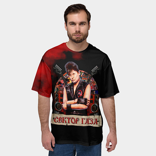Мужская футболка оверсайз Юрка ХОЙ - Сектор Газа / 3D-принт – фото 3