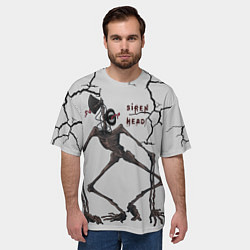 Футболка оверсайз мужская Сиреноголовый Игра Ужастик, цвет: 3D-принт — фото 2