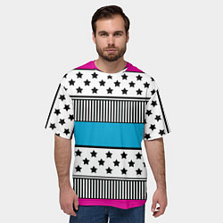 Футболка оверсайз мужская Молодежный современный узор, цвет: 3D-принт — фото 2