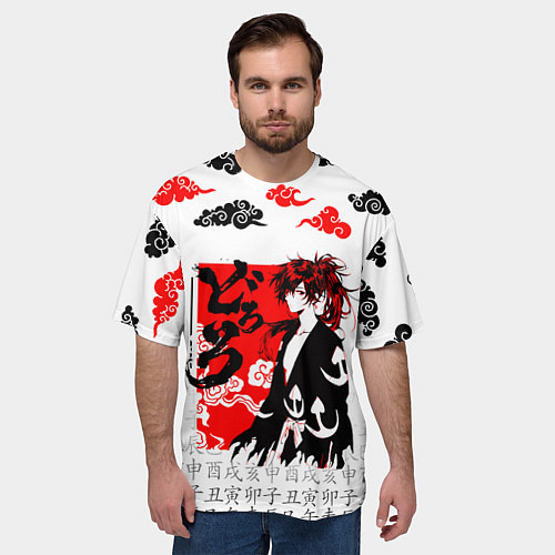 Мужская футболка оверсайз ДОРОРО DORORO ХЯККИМАРУ / 3D-принт – фото 3