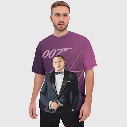 Мужская футболка оверсайз Агент 007 Джеймс Бонд / 3D-принт – фото 3