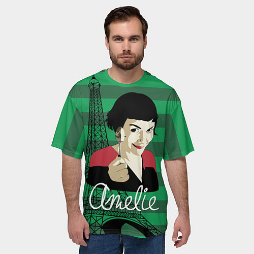 Мужская футболка оверсайз Amelie / 3D-принт – фото 3