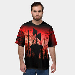 Футболка оверсайз мужская Сиреноголовый Кровавый Лес, цвет: 3D-принт — фото 2