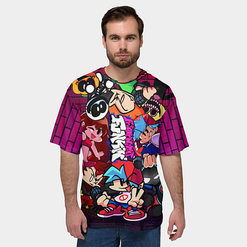 Мужская футболка оверсайз ВСЕ ПЕРСОНАЖИ ИЗ ИГРЫ / 3D-принт – фото 3