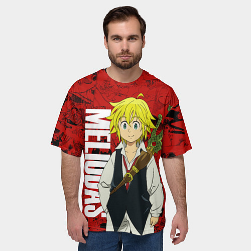 Мужская футболка оверсайз Мелиодас, Meliodas / 3D-принт – фото 3