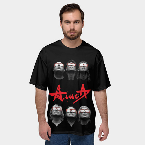Мужская футболка оверсайз АЛИСА / 3D-принт – фото 3
