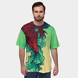 Футболка оверсайз мужская Дракон, цвет: 3D-принт — фото 2