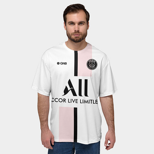 Мужская футболка оверсайз PSG Cup Away Vapor Match Shirt New 202223 / 3D-принт – фото 3