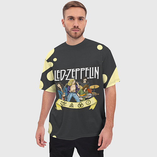 Мужская футболка оверсайз LED ZEPPELIN ЛЕД ЗЕППЕЛИН Z / 3D-принт – фото 3