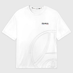 Футболка оверсайз мужская PSG Core Big Logo White New 202223, цвет: 3D-принт