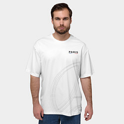 Футболка оверсайз мужская PSG Core Big Logo White New 202223, цвет: 3D-принт — фото 2