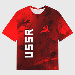 Мужская футболка оверсайз USSR - Серп и Молот - Краска