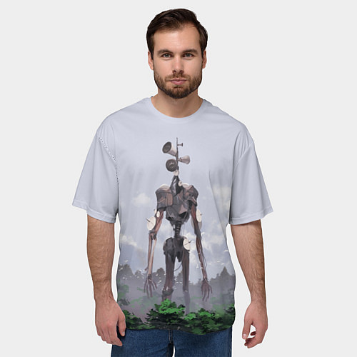 Мужская футболка оверсайз СИРЕНОГОЛОВЫЙ ЛЕС / 3D-принт – фото 3