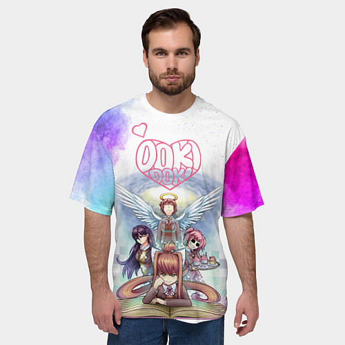 Мужская футболка оверсайз Doki Doki Доки Доки Z / 3D-принт – фото 3