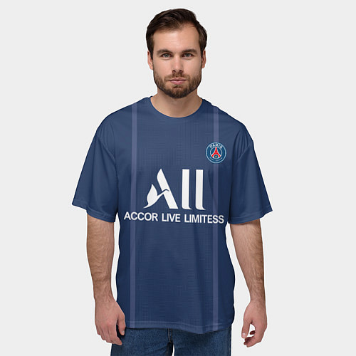 Мужская футболка оверсайз Messi PSG Football / 3D-принт – фото 3