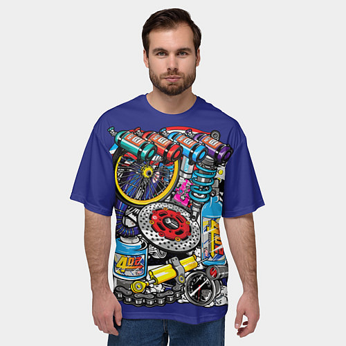 Мужская футболка оверсайз Gas Garage / 3D-принт – фото 3