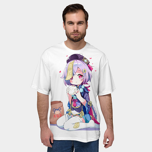 Мужская футболка оверсайз Ци Ци из Genshin Impact / 3D-принт – фото 3