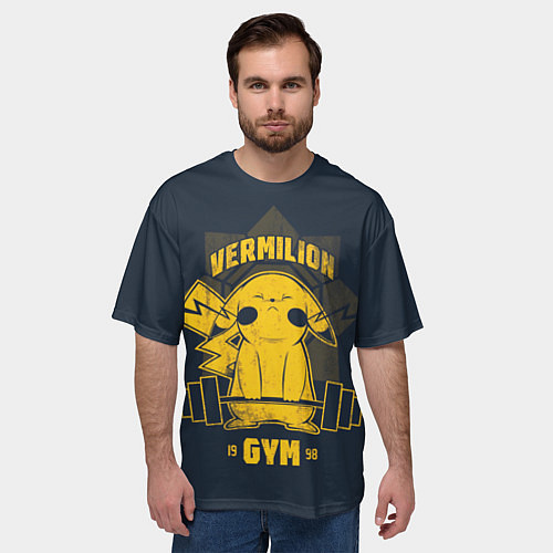 Мужская футболка оверсайз Vermilion gym / 3D-принт – фото 3