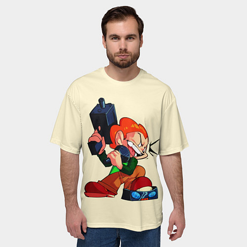 Мужская футболка оверсайз Пико с оружием / 3D-принт – фото 3