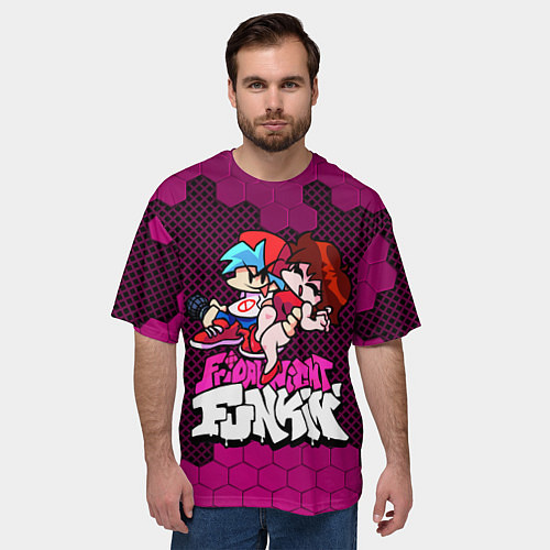 Мужская футболка оверсайз Boyfriend and Girlfriend / 3D-принт – фото 3